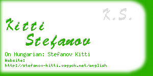 kitti stefanov business card